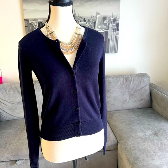 NWOT 🌟H&M Blue Cardigan Sweater Fine-Knit V-Neck🌟 - Picture 3 of 6